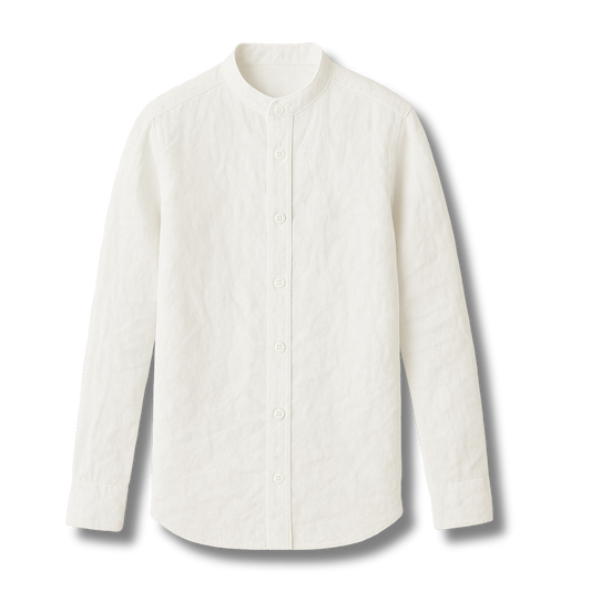 Effortless Custom Elegance – Pure White Linen Shirt