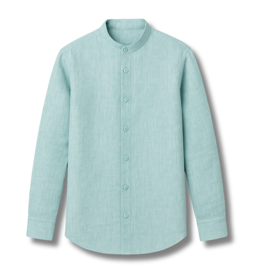 Serene Mint – Pure Linen Custom Shirt