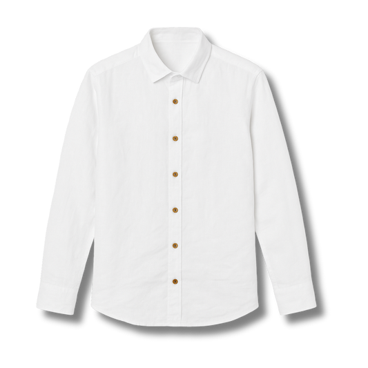The Light Essential – White Semi Linen Custom Shirt